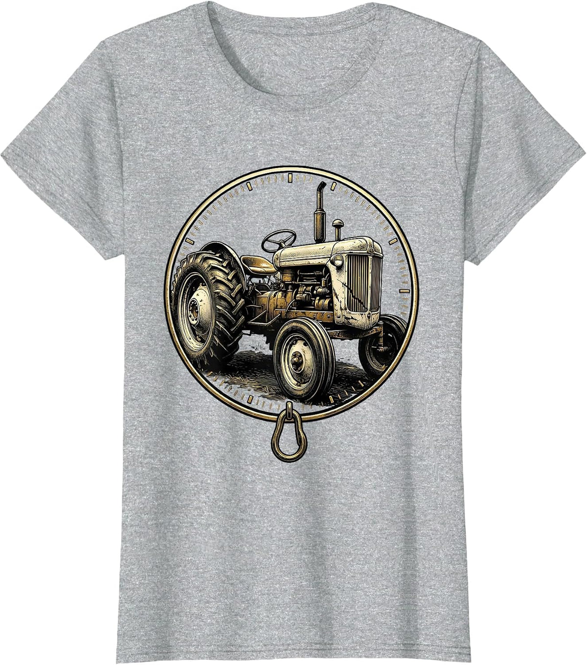 Vintage Tractor Emblem Farmer Farm Pride T-Shirt - Heather Grey