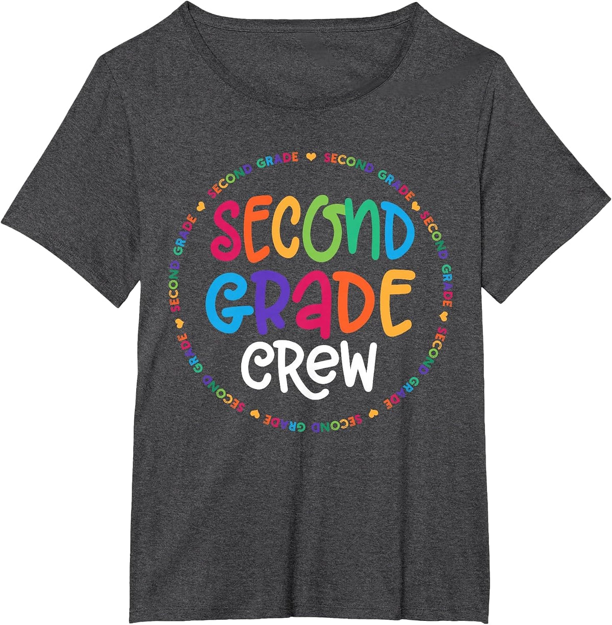 Second Grade Crew Back to School Matching Tee for 2nd Grade T-Shirt - Dark Heather Grey