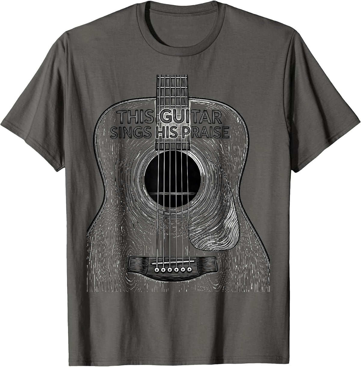 This Guitar Sings His Praise Faith Guitarist Christian Music T-Shirt - Asphalt Grey