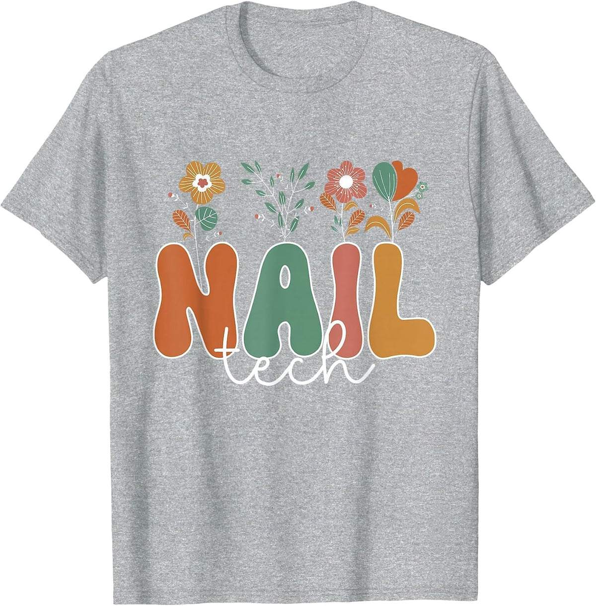 Nail Tech Flower Nail Tech T-Shirt - Heather Grey