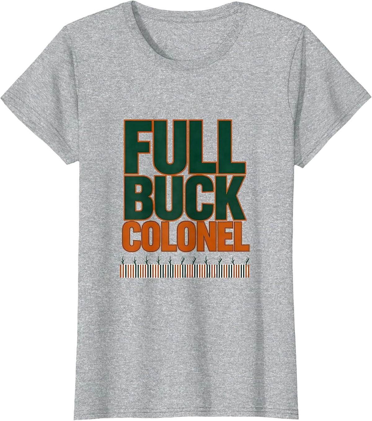 Full Buck Colonel Funny Deer Hunting Camo Dad Humor T-Shirt - Heather Grey