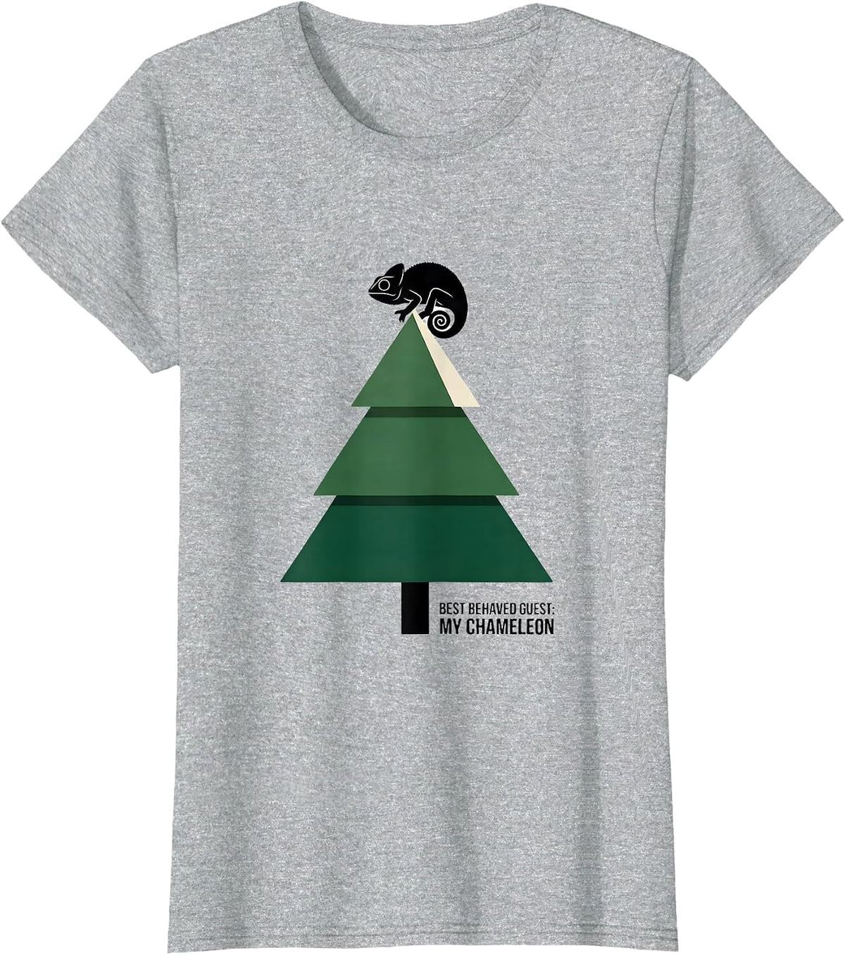 Best Behaved Guest My Chameleon Funny Reptile Keeper T-Shirt - Heather Grey