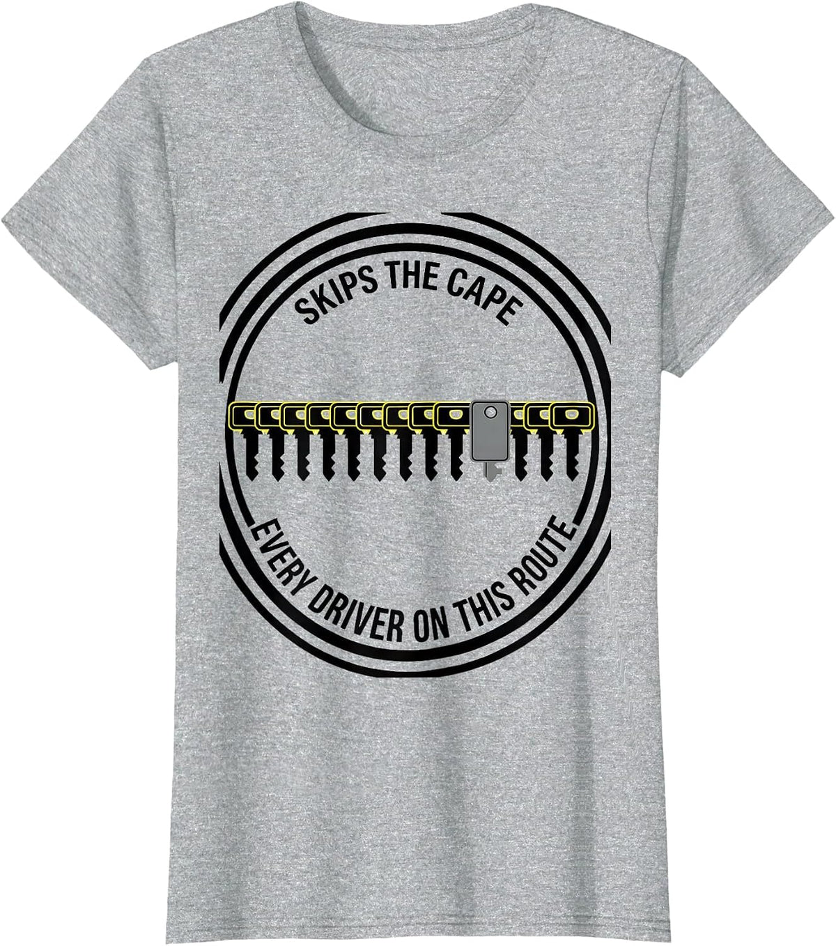 Women's Every Driver On This Route Skips The Cape School Bus Driver T-Shirt - Heather Grey