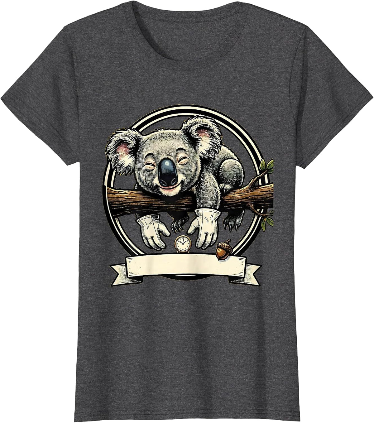 Women's Koala Bear Retro Cartoon Funny Animal Lover Gift T-Shirt - Dark Heather Grey