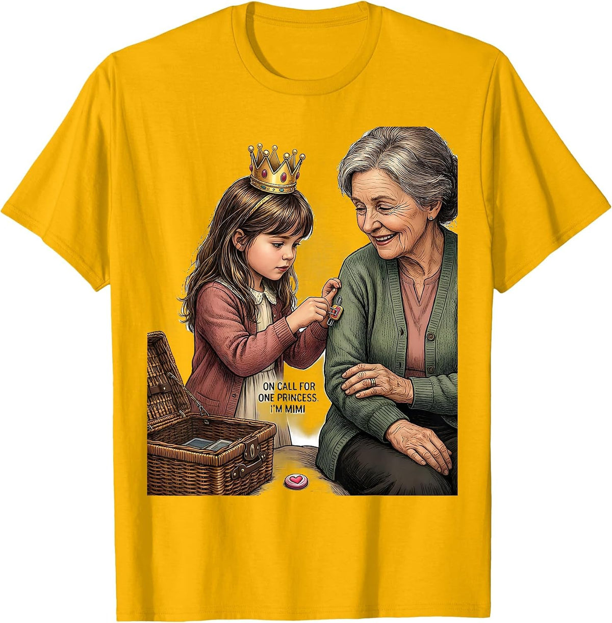On Call For One Princess I'm Mimi Funny Grandma Gift T-Shirt - Golden Yellow