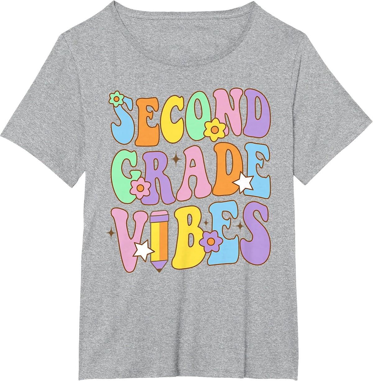 Second Grade Happy First Day of School 2ND Grade Back to T-Shirt - Heather Grey