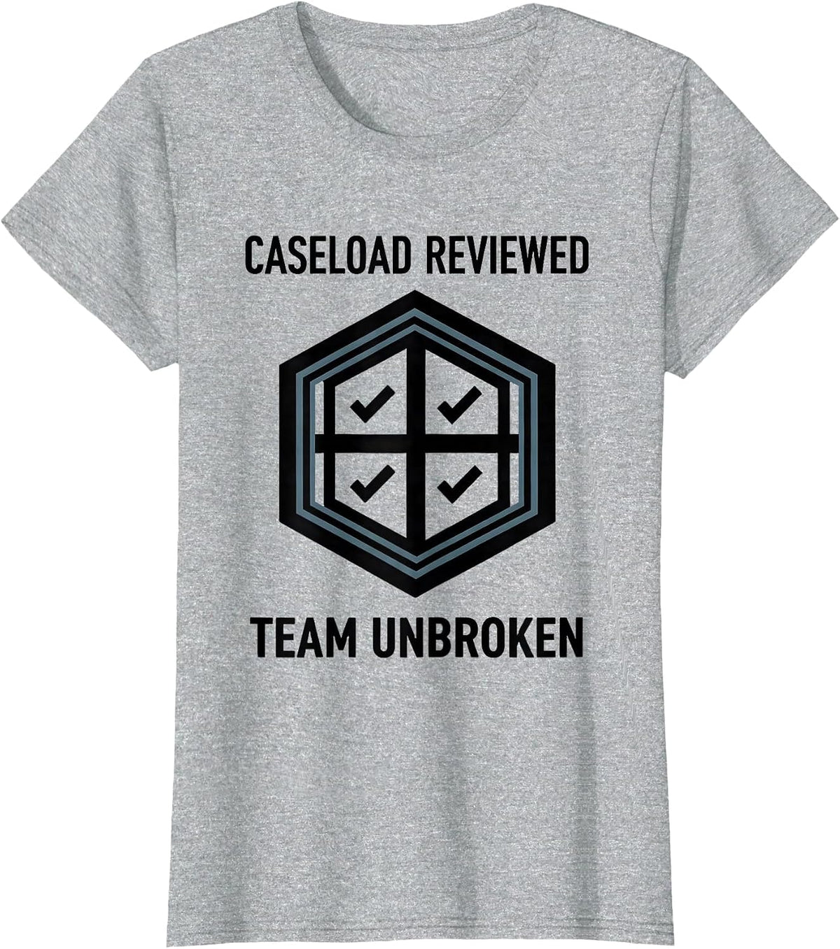 Women's Caseload Reviewed Team Unbroken Geometric Special Education T-Shirt - Heather Grey