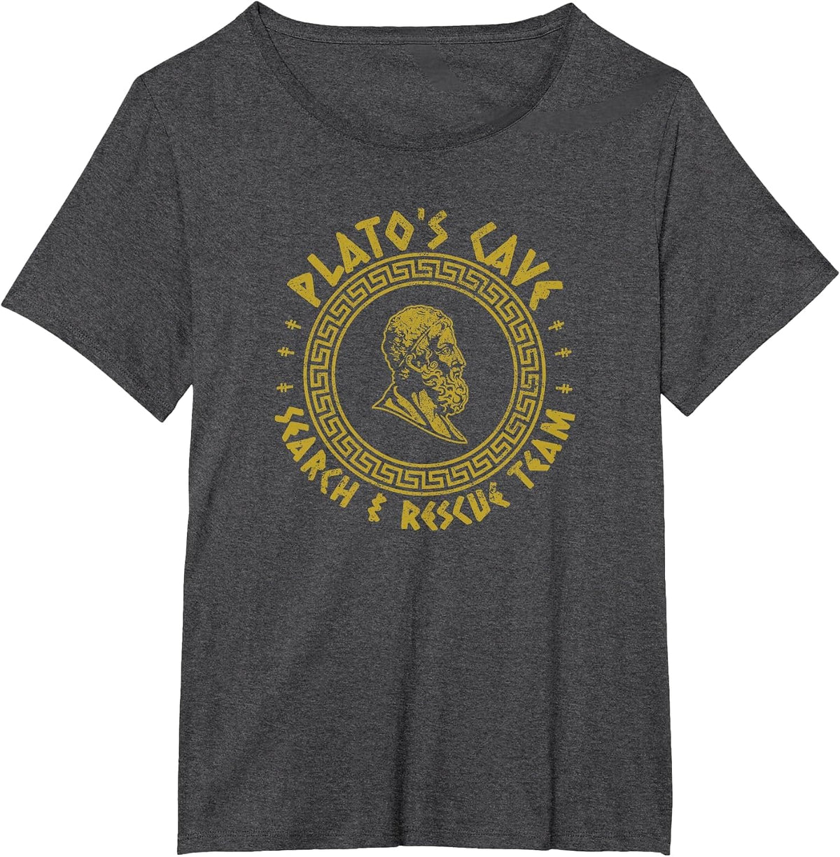Plato's Cave Search and Rescue Teams Funny Philosophy T-Shirt - Dark Heather Grey