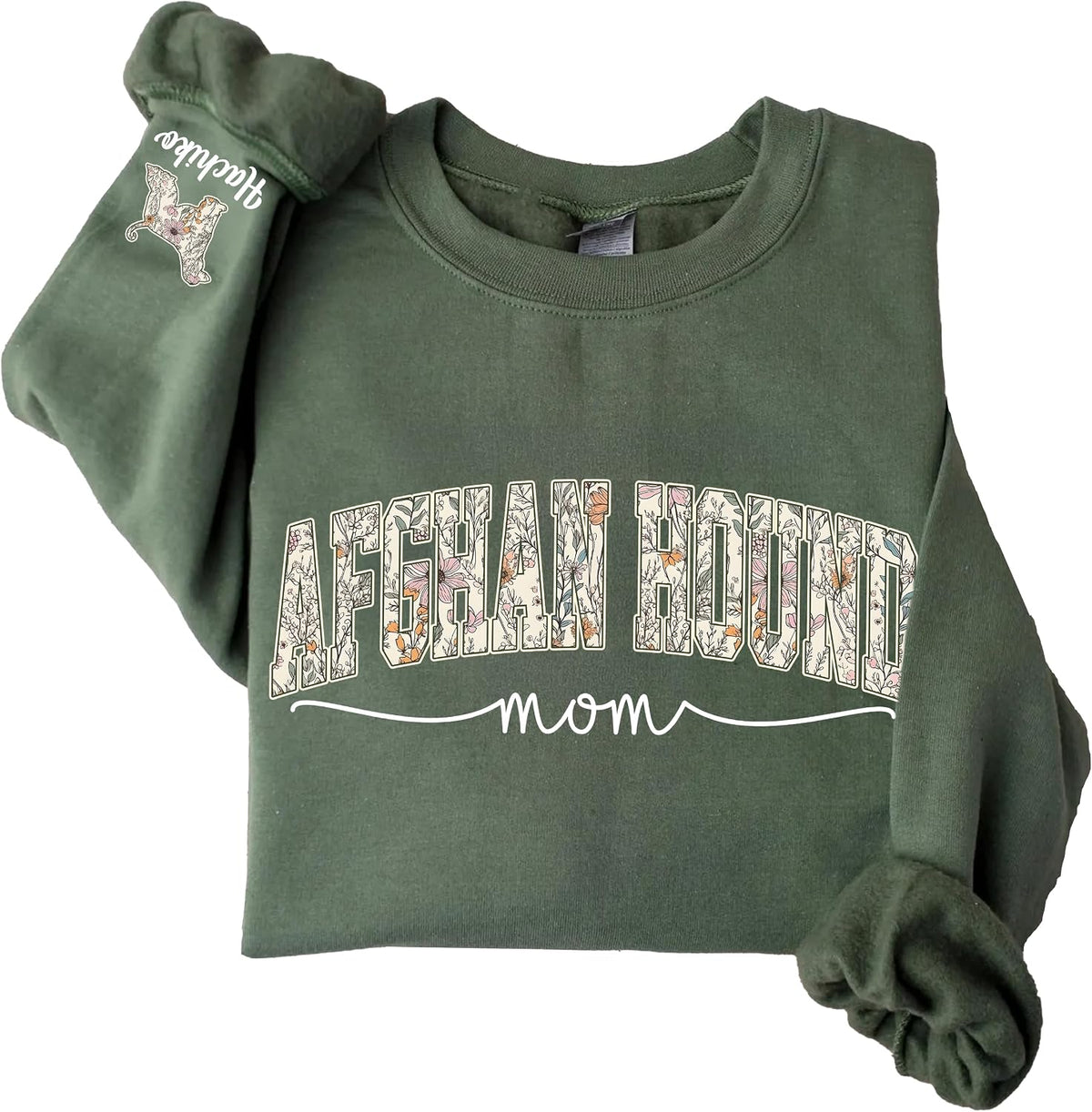 Personalized Dog Mom Sweatshirt, Dog Lover Crewneck, Gift Idea for Pet Owner, Cozy Outfit for Women, Mom Gift - Afghan Hound