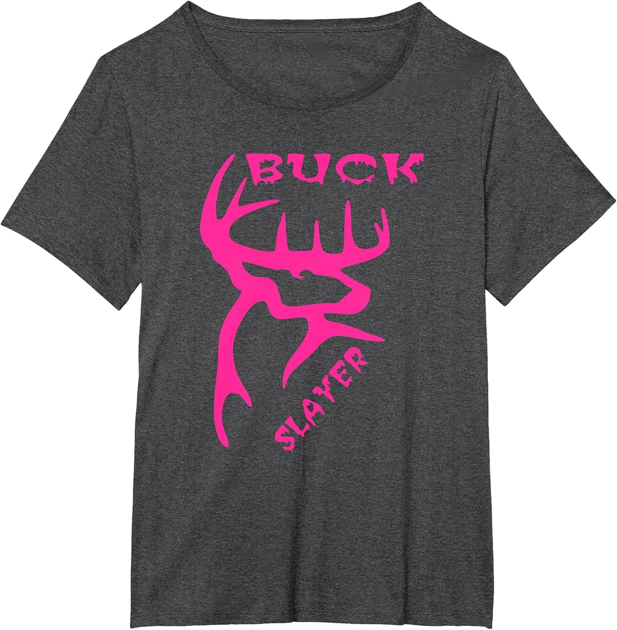 Buck Slayer Whitetail Deer Tee T-Shirt - Dark Heather Grey