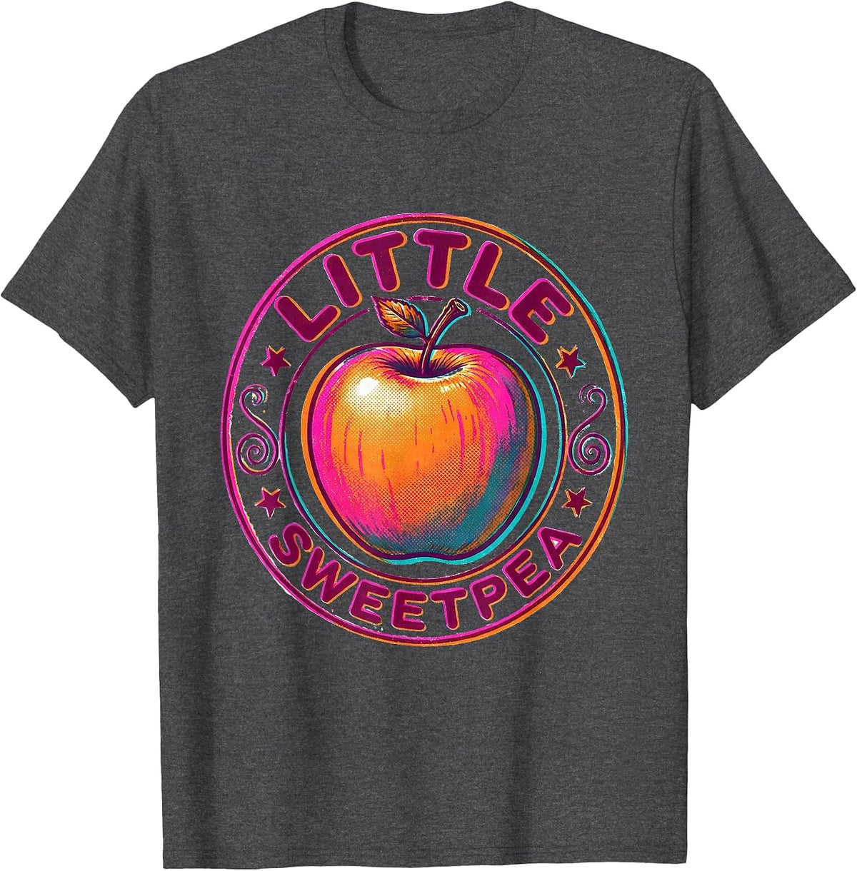 Little Sweetpea Risograph Y2K Kawaii Grunge Vintage Apple T-Shirt - Dark Heather Grey