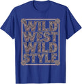 Denim Cowgirl Wild West Wild Style Design T-Shirt - Royal Blue