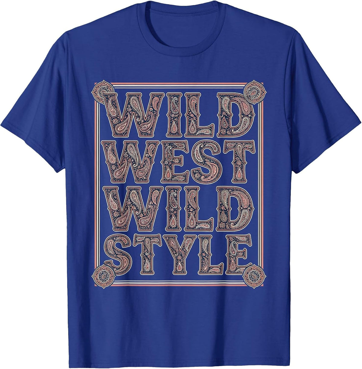 Denim Cowgirl Wild West Wild Style Design T-Shirt - Royal Blue