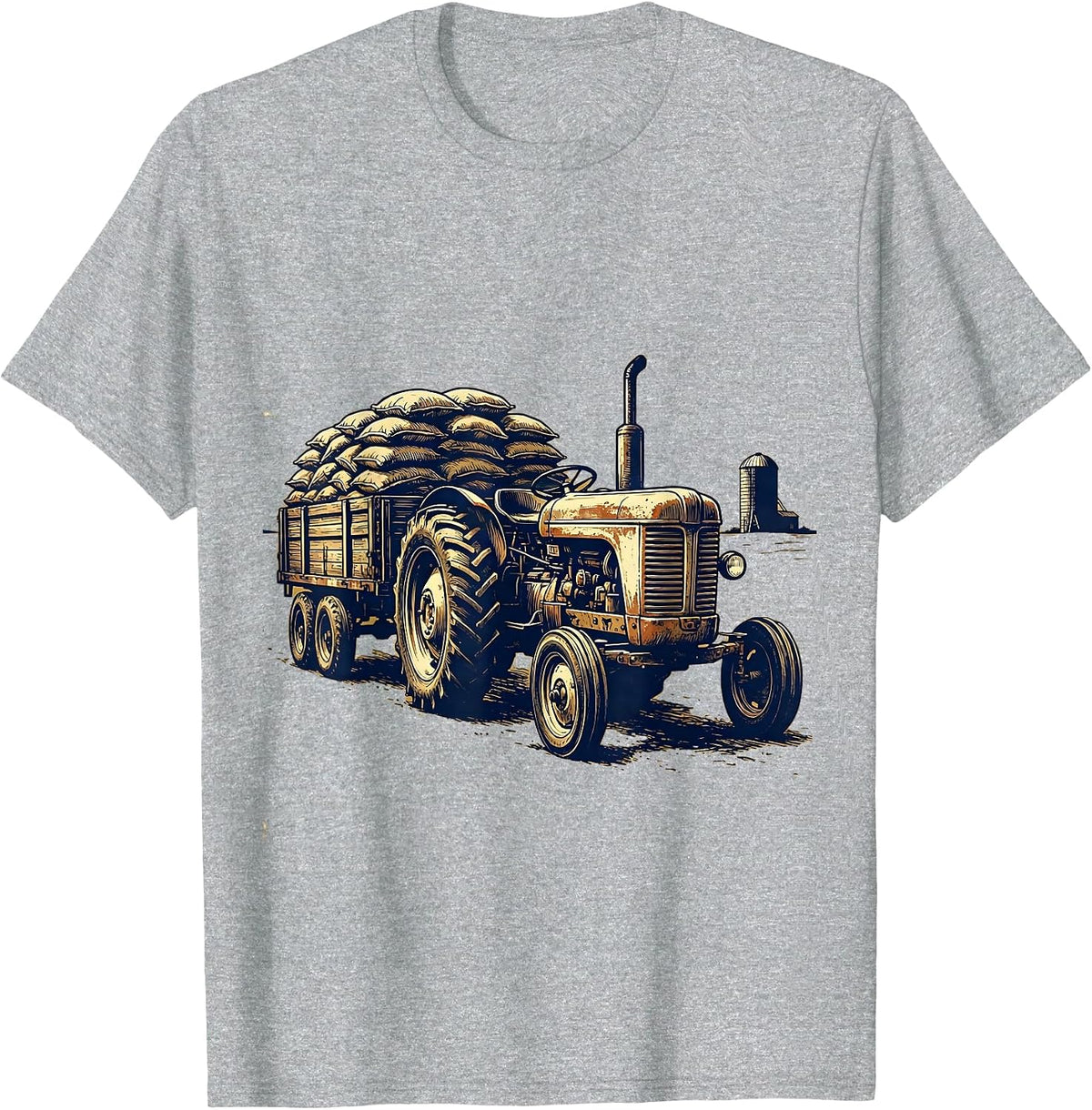 Men's Vintage Tractor Farmer Rural Pride Tractor Driver Gift T-Shirt - Heather Grey