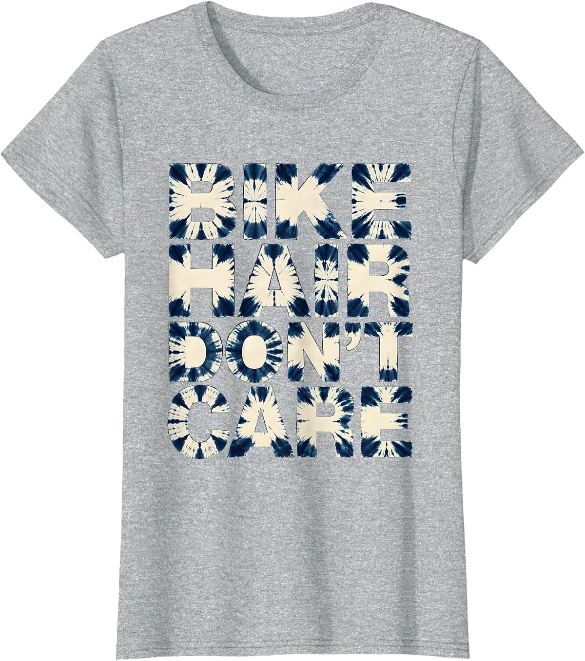 Bike Hair Don't Care Cycling Design T-Shirt - Heather Grey