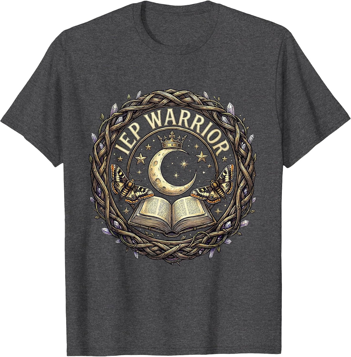 IEP Warrior Special Education Teacher Design T-Shirt - Dark Heather Grey
