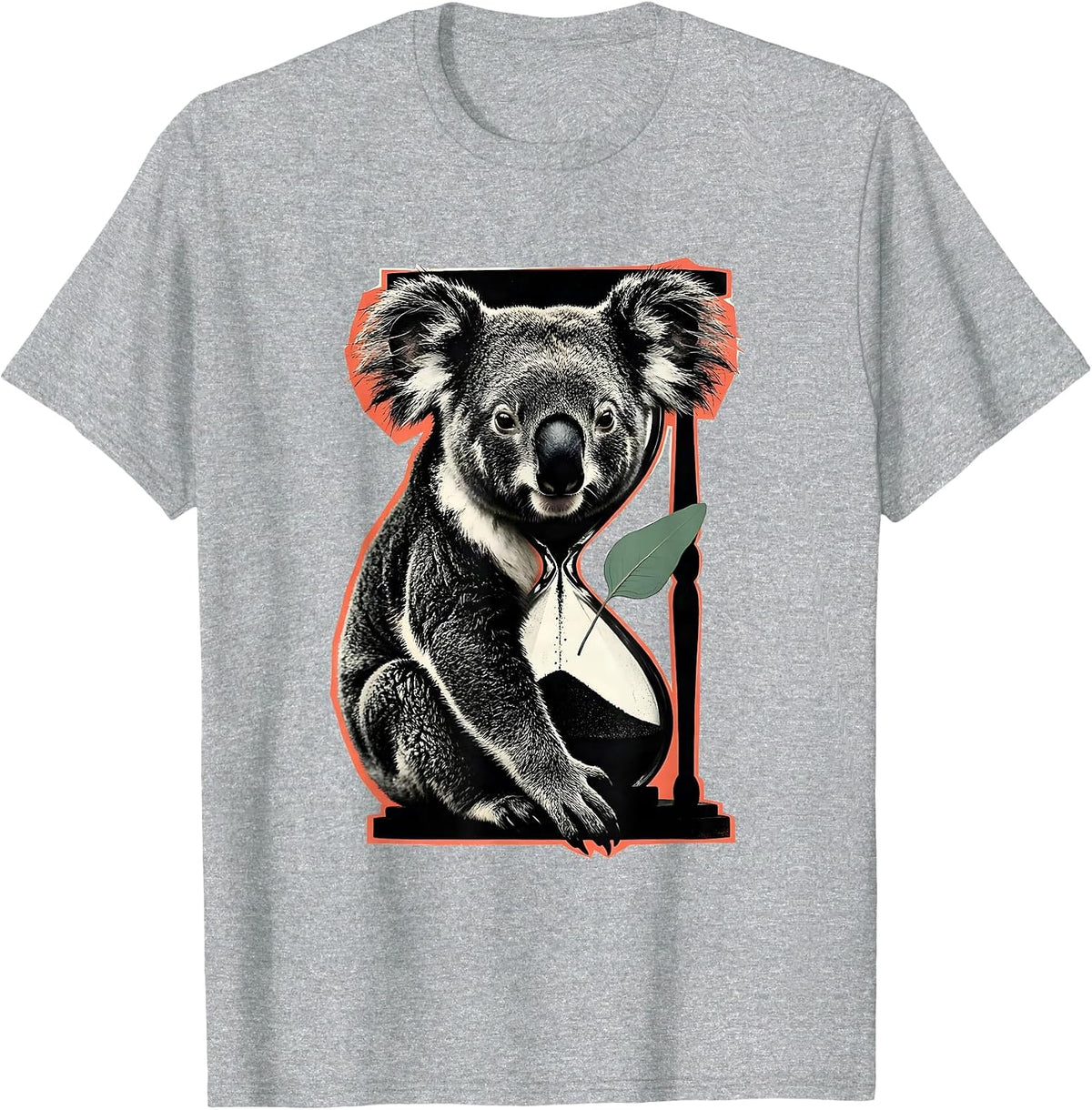 Men's Interlocked Koala Heads Funny Animal Lover Screenprint T-Shirt - Heather Grey