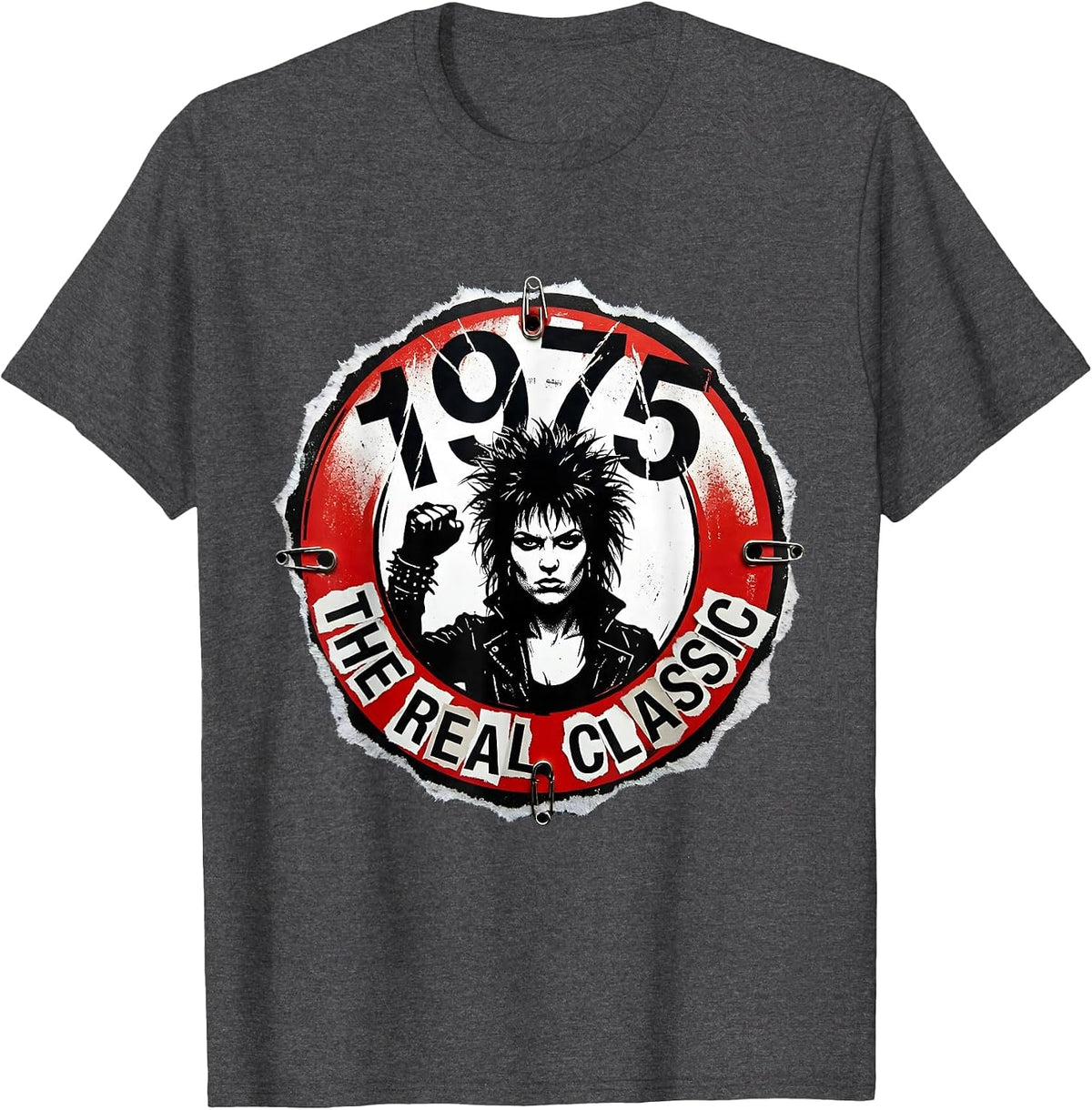 1975 The Real Classic Vintage Women's Design T-Shirt - Dark Heather Grey