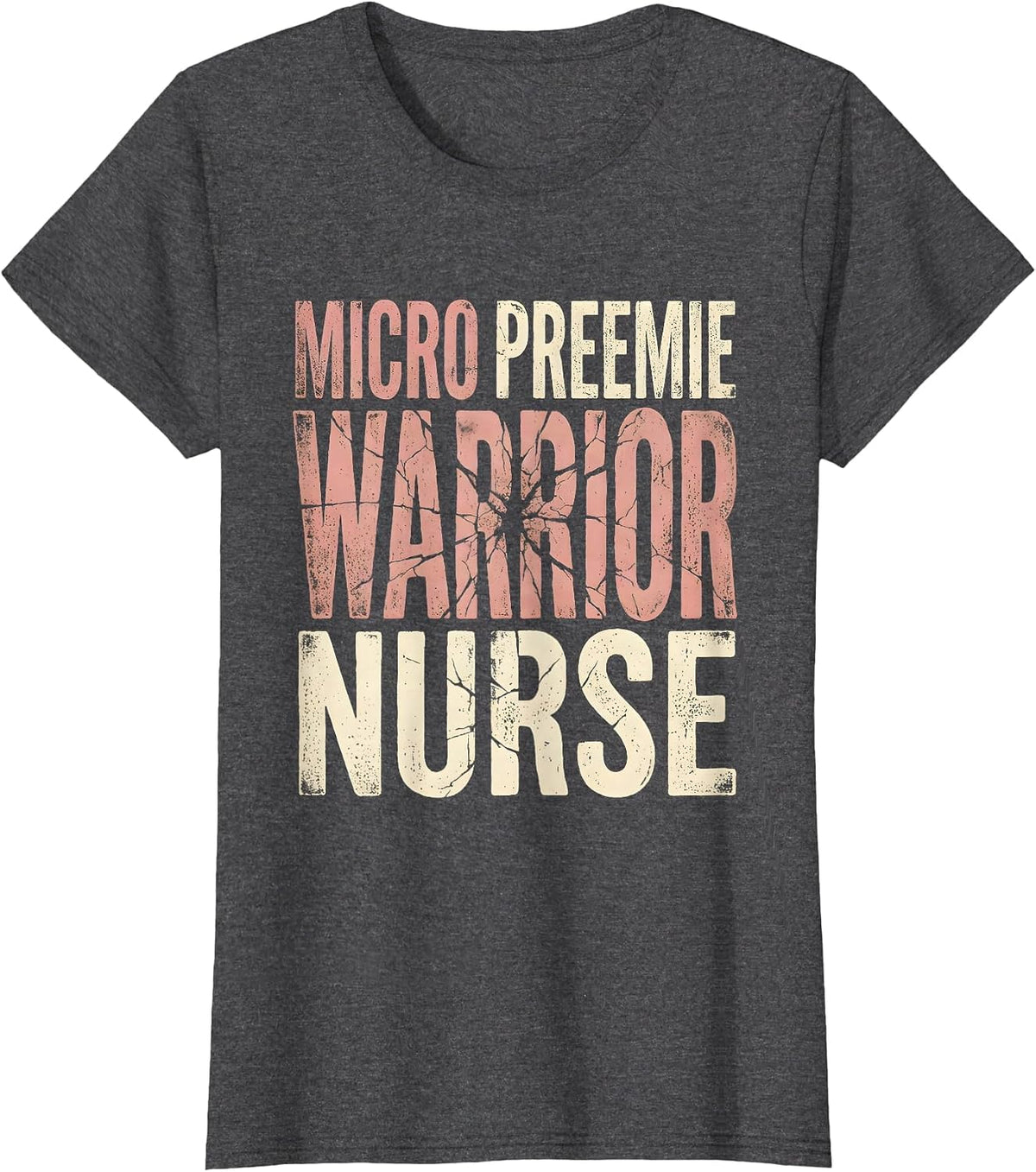 Women's Micro Preemie Warrior Nurse NICU Design T-Shirt - Dark Heather Grey