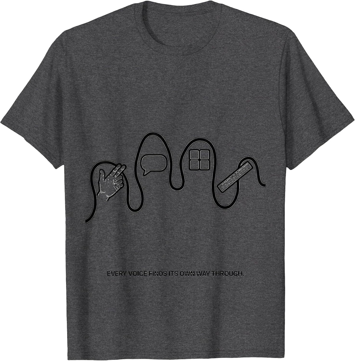 Every Voice Finds Its Own Way Through Special Education T-Shirt - Dark Heather Grey