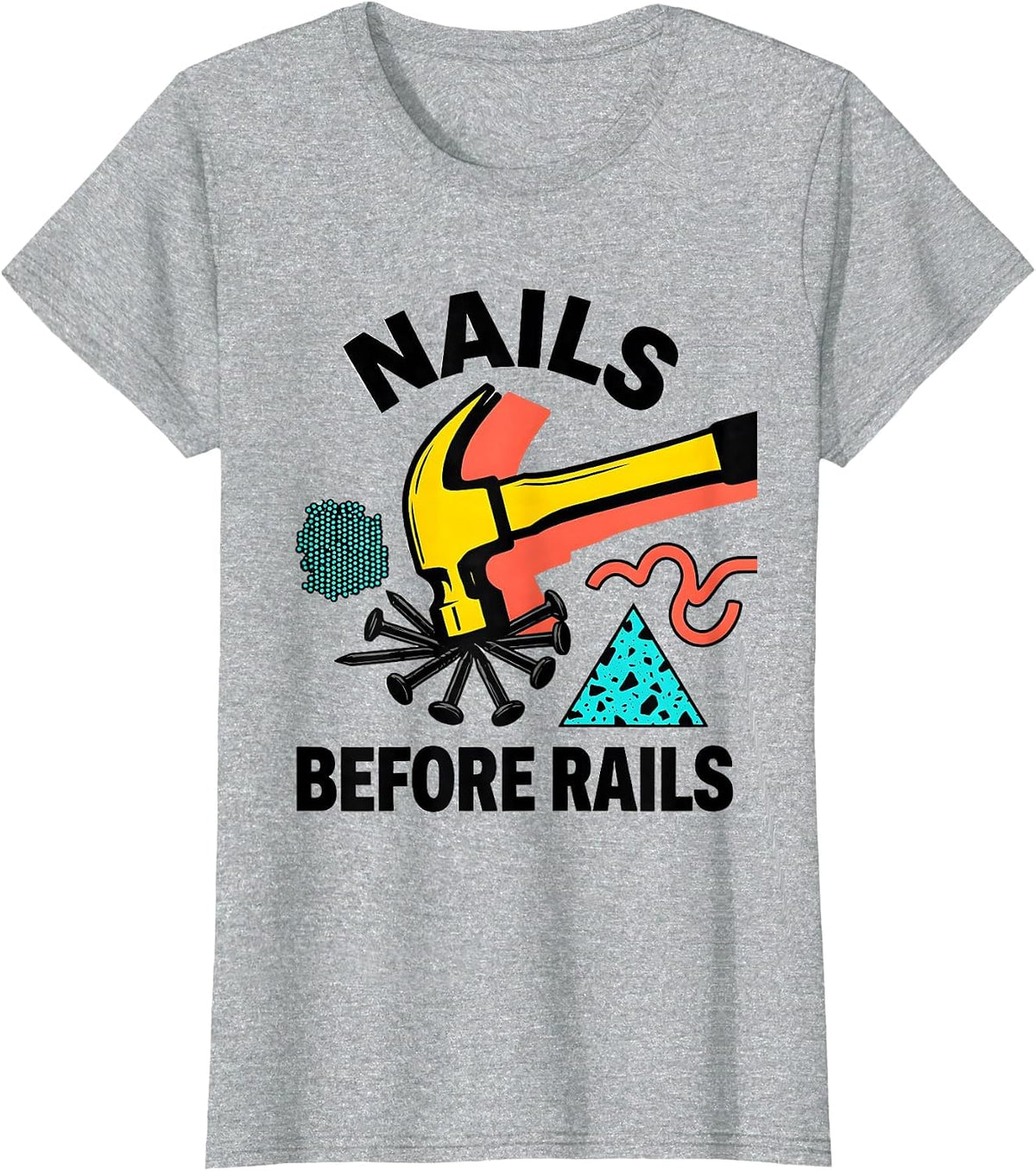 Nails Before Rails Nail Tech Design T-Shirt - Heather Grey