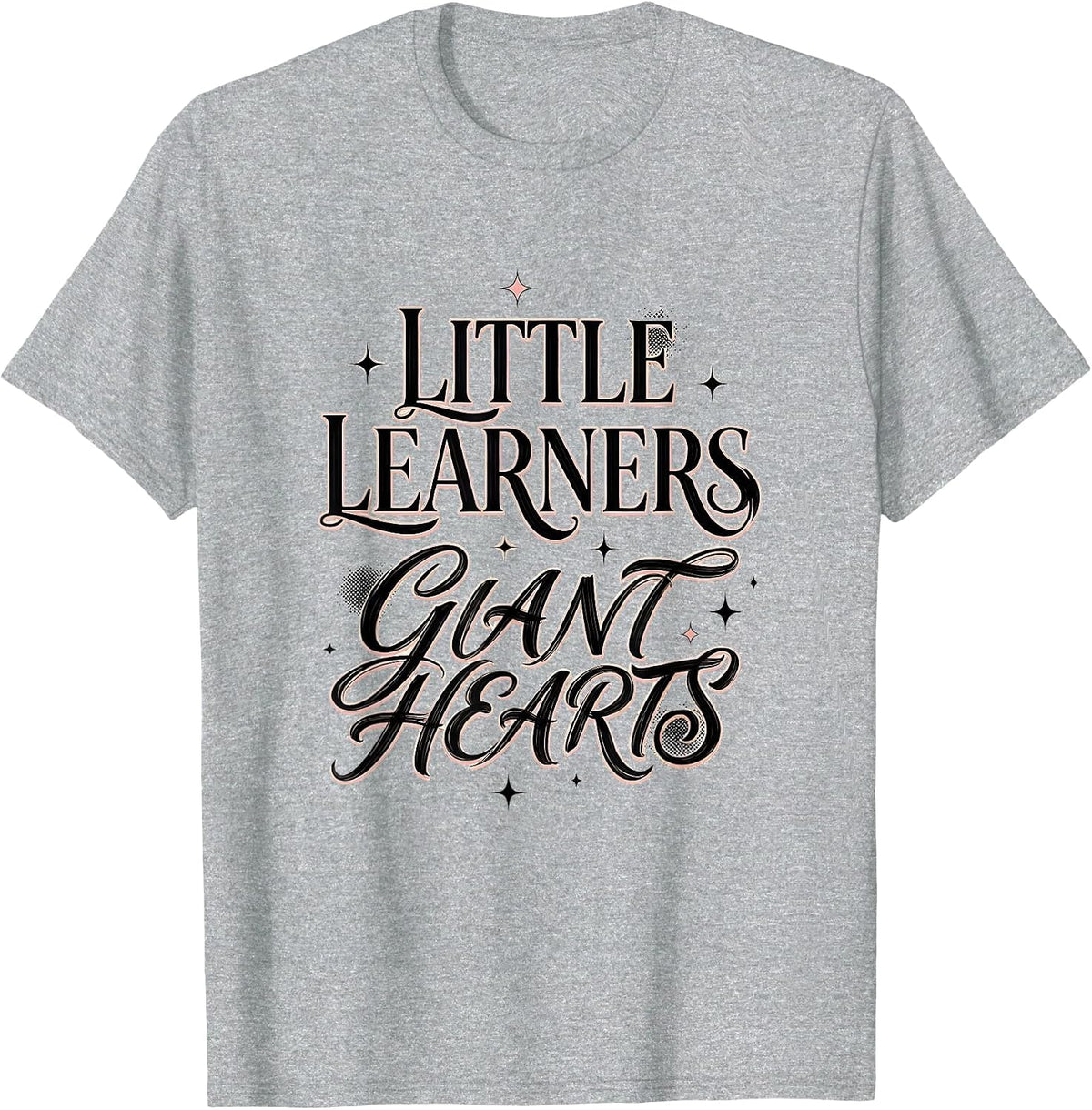 Men's Little Learners Giant Hearts 2nd Grade Teacher T-Shirt - Heather Grey