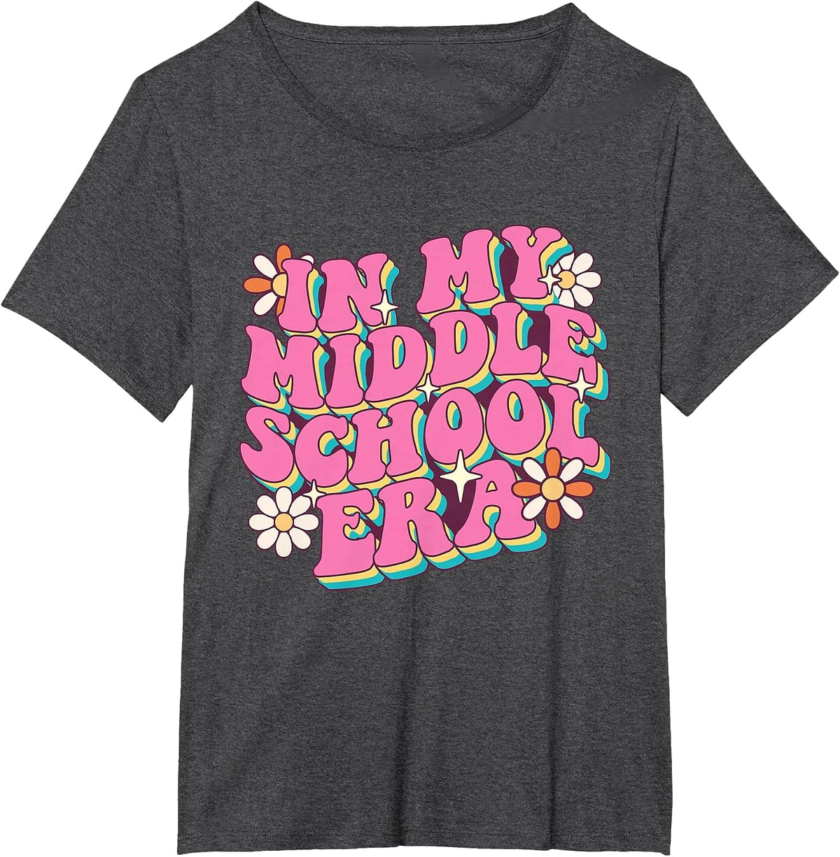 in My Middle School Era - Teacher Student School T-Shirt - Dark Heather Grey
