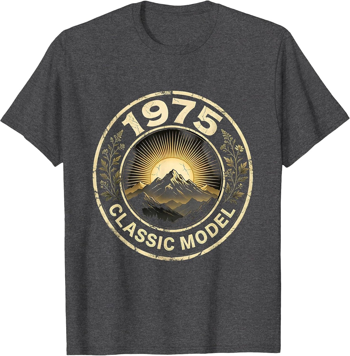 Classic 1975 Vintage Birth Year Retro Design T-Shirt - Dark Heather Grey