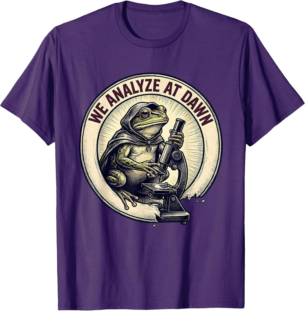 Men's We Analyze At Dawn Funny Frog Teacher Profession Humor T-Shirt - Purple