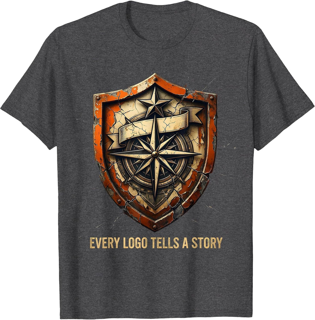 Every Logo Tells a Story Graphic Design T-Shirt - Dark Heather Grey