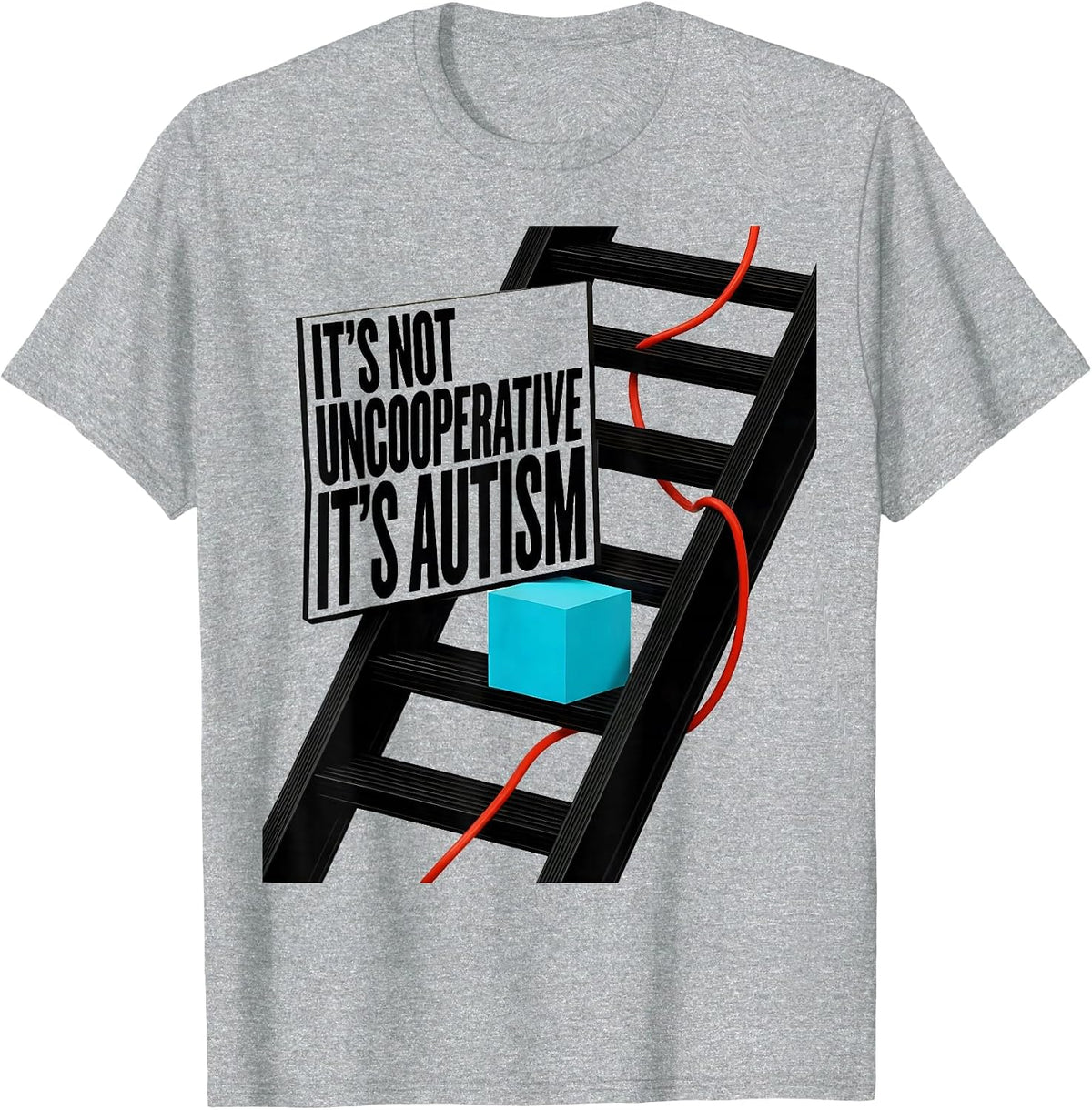 Men's It's Not Uncooperative It's Autism Neurodiversity Awareness T-Shirt - Heather Grey