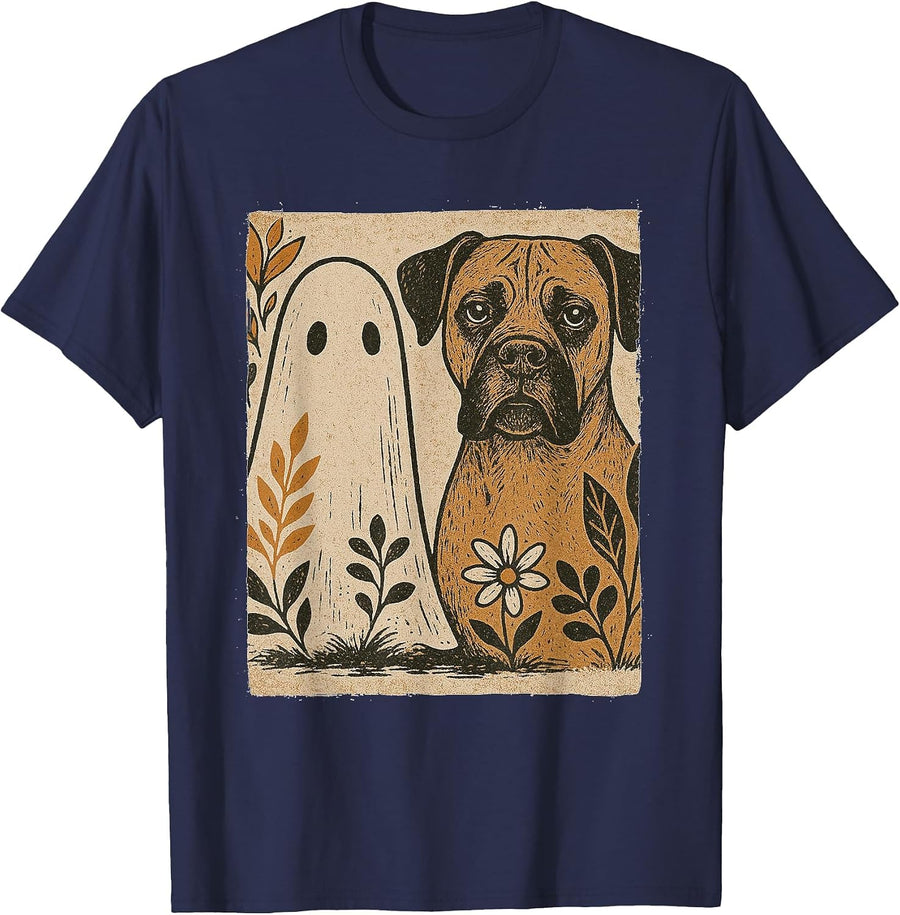 Halloween Halloween Boxer Dog Lovers Costume Men Women Kids T-Shirt - Navy Blue