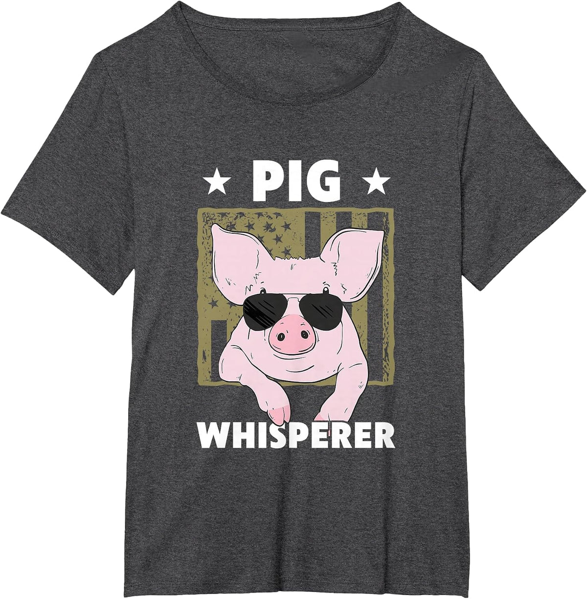 Pig Whisperer Funny Pig Design Hog Farmer T-Shirt - Dark Heather Grey