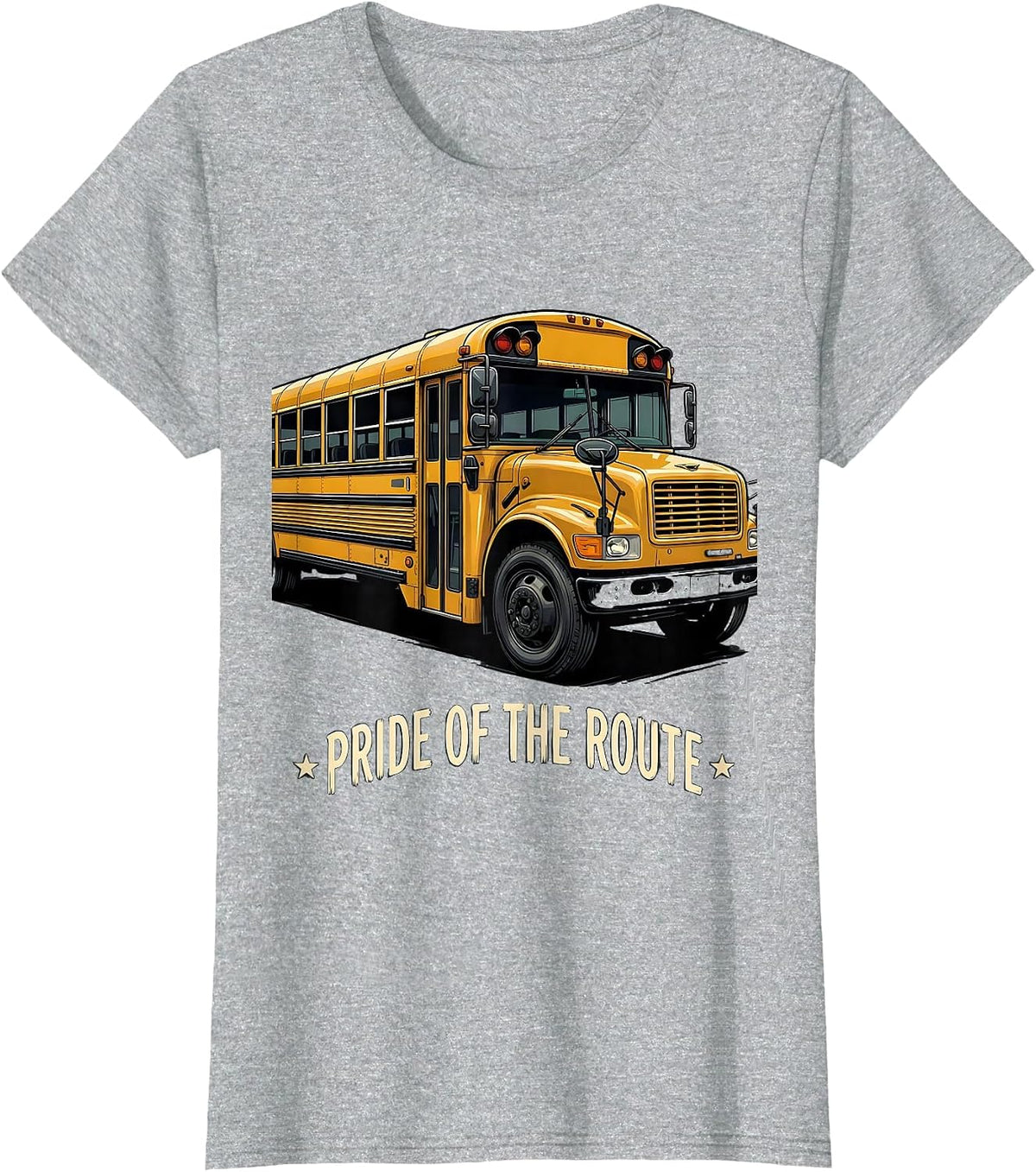 Pride Of The Route Funny School Bus Driver Appreciation Gift T-Shirt - Heather Grey