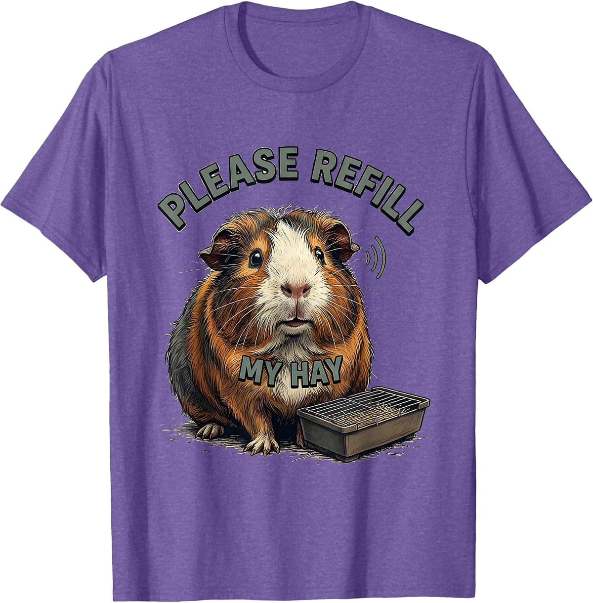 Men's Please Refill My Hay Funny Guinea Pig Pet Lover Humor T-Shirt - Purple Heather