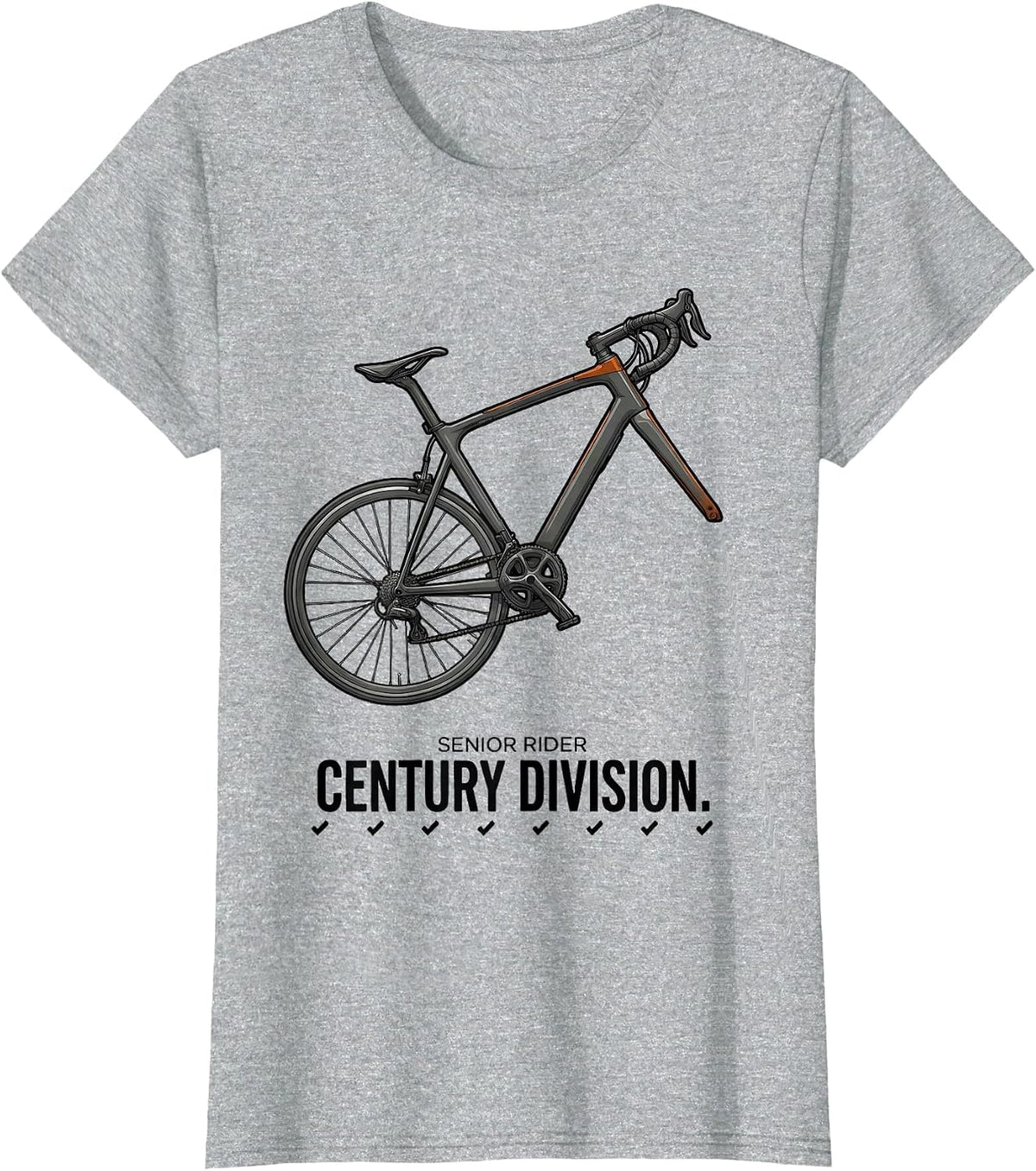 Senior Rider Century Division Funny Old Guy Cycling T-Shirt - Heather Grey