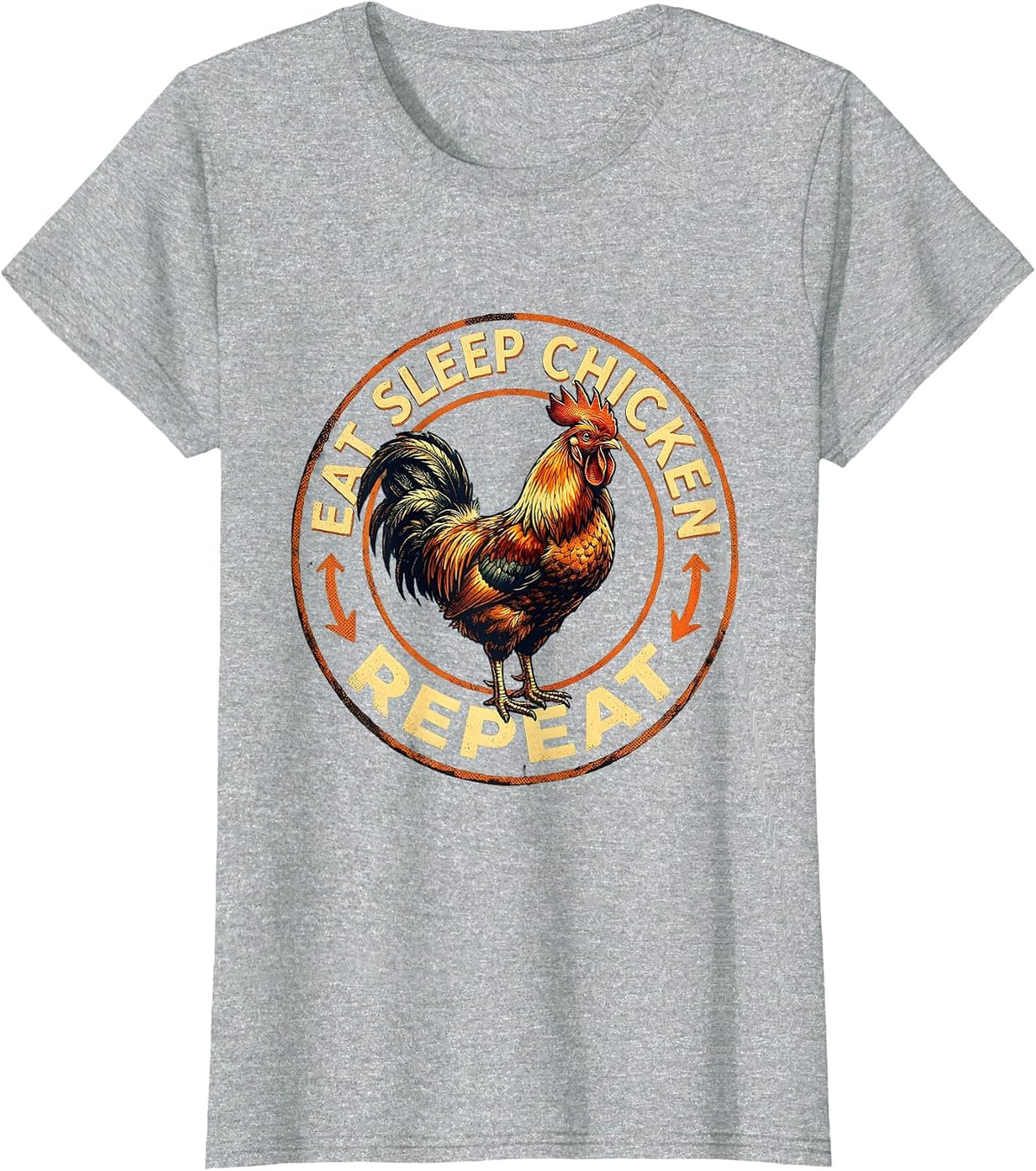 Eat Sleep Chicken Repeat Funny Chicken Lover Design T-Shirt - Heather Grey