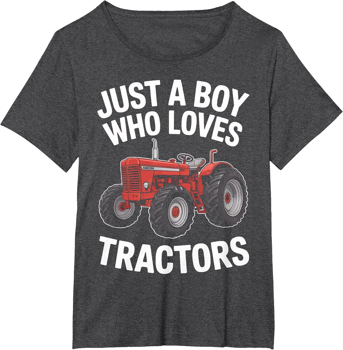 Just A Boy Who Loves Tractors Rural Tractor Lovers T-Shirt - Dark Heather Grey