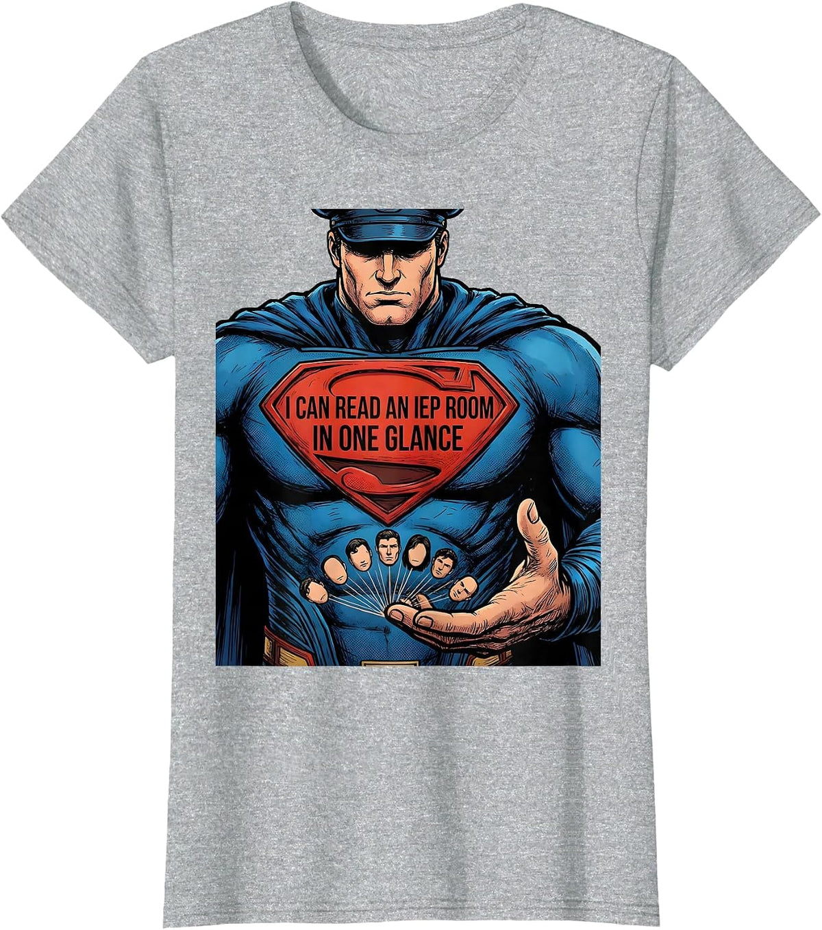 Women's I Can Read An IEP Room In One Glance Comic Book Teacher T-Shirt - Heather Grey