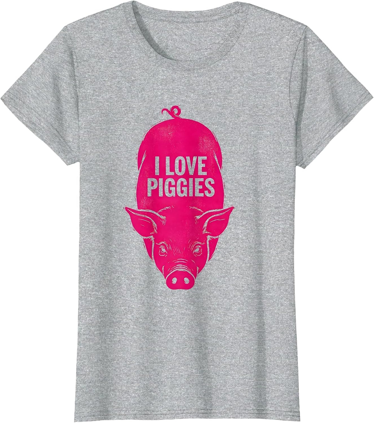 I Love Piggies Cute Pig Farm Animal Lover Humor T-Shirt - Heather Grey
