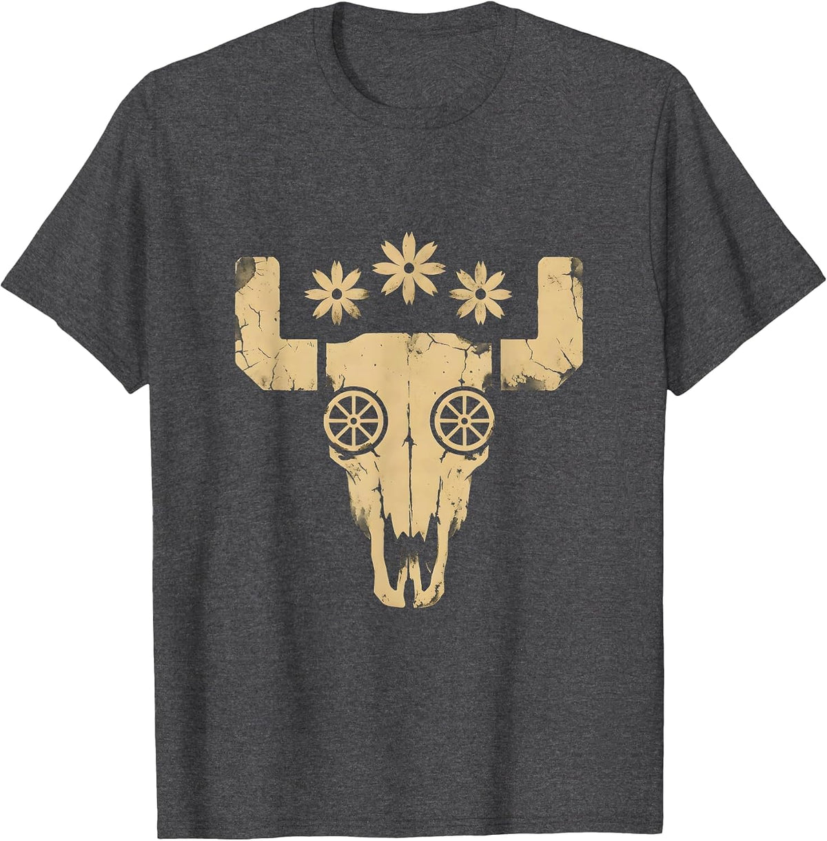 Men's Route 66 Motorcycle Wheel Desert Dust Graphic T-Shirt - Dark Heather Grey