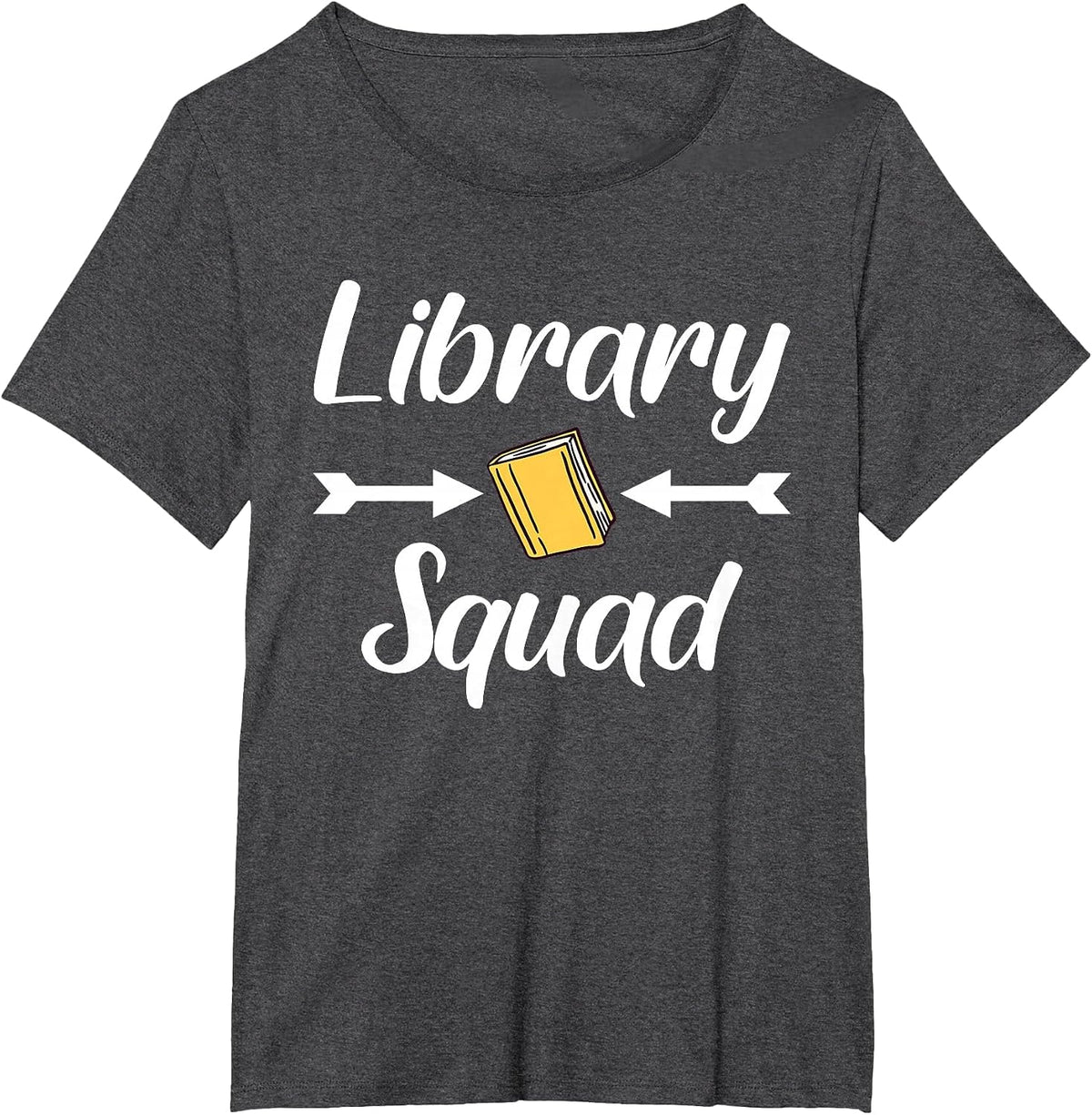 Library Squad Teacher Book Lovers Librarian Funny T-Shirt - Dark Heather Grey