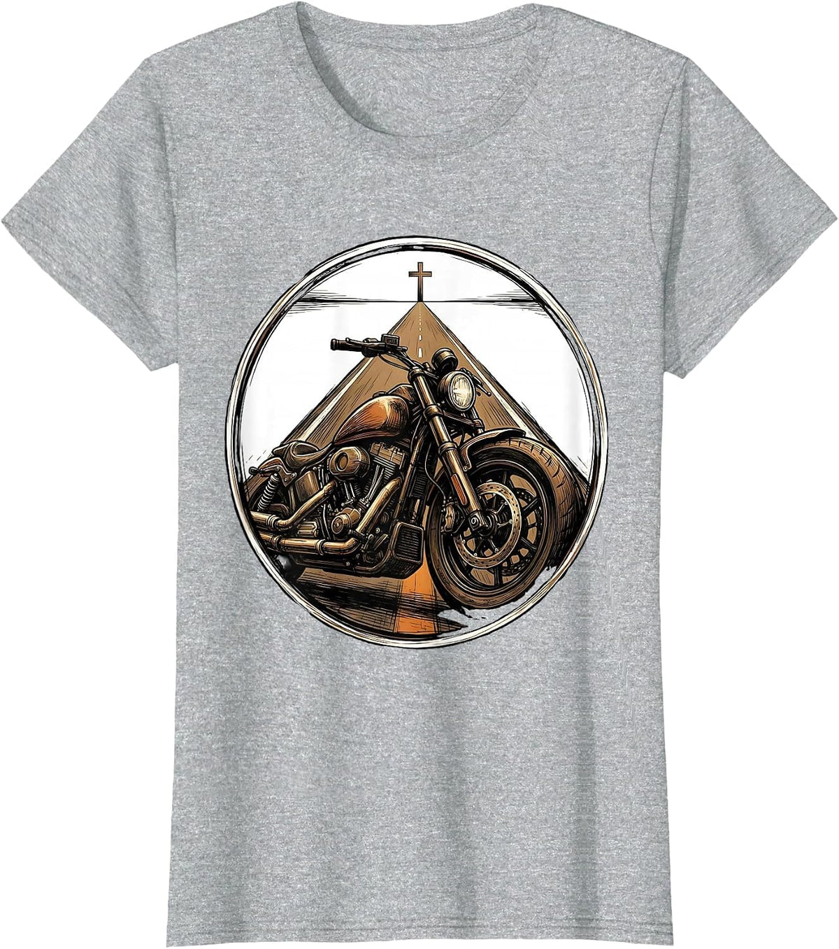 Motorcycle Faith Biker Christian Rider Identity T-Shirt - Heather Grey