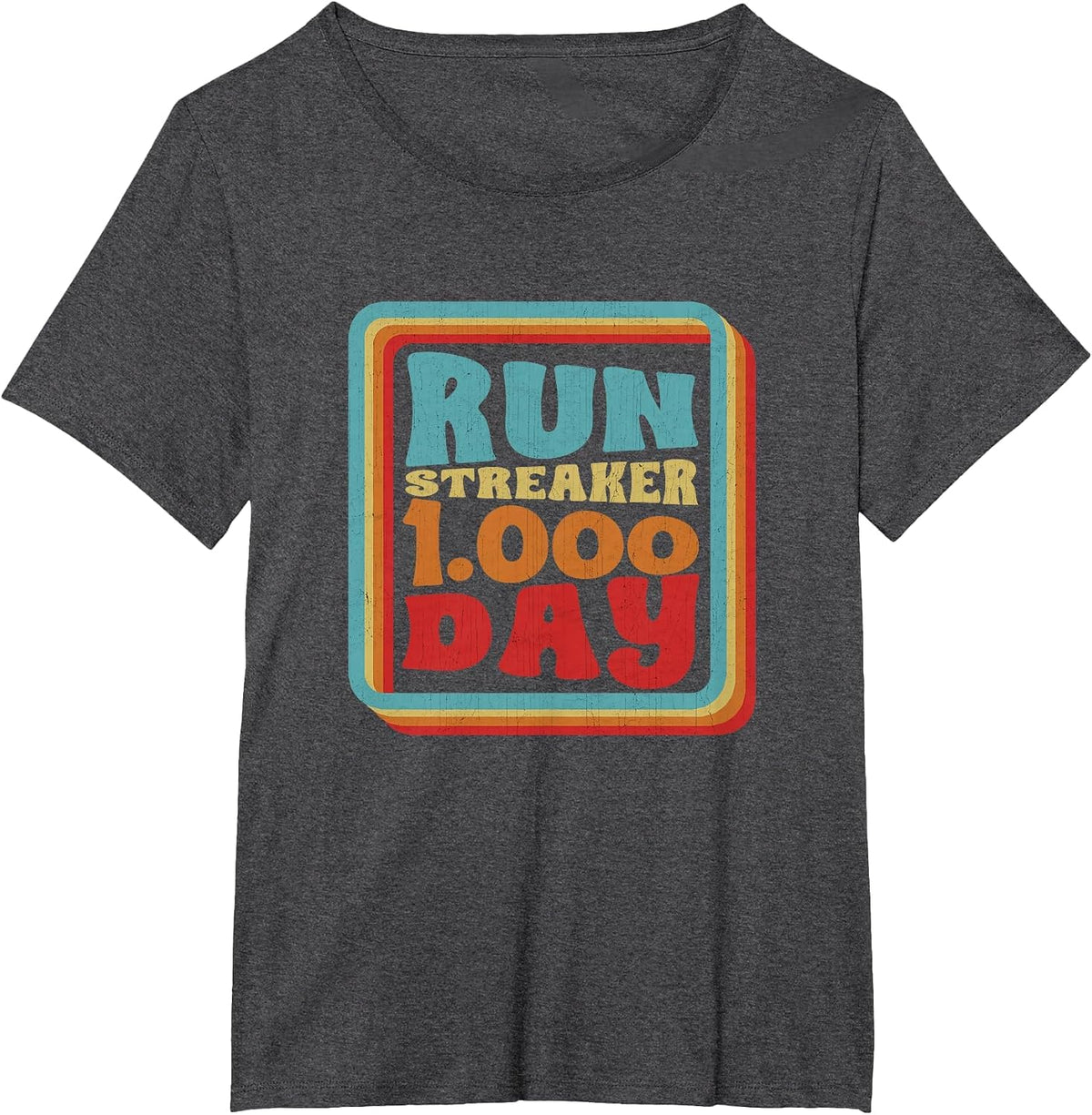 Run Streak Streaker 1000 Days of Running Comma Day Runner T-Shirt - Dark Heather Grey
