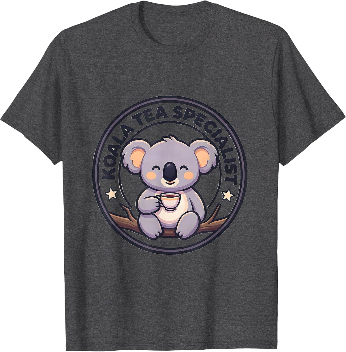 Men's Koala Tea Specialist Cute Kawaii Koala Lover Animal Pun T-Shirt - Dark Heather Grey