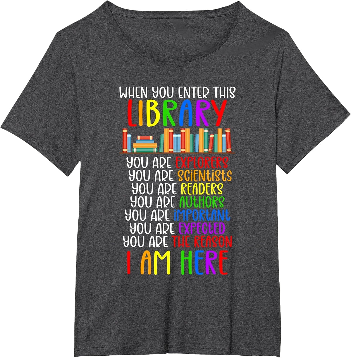 School Librarian Library Worker Appreciation T-Shirt - Dark Heather Grey