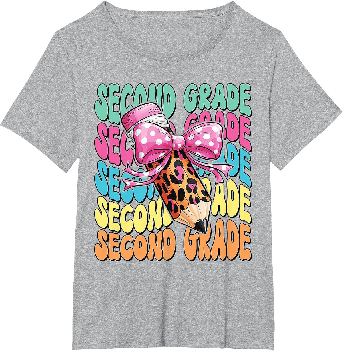 Groovy 2nd Grade Girls Teacher Second Grade Back to School T-Shirt - Heather Grey