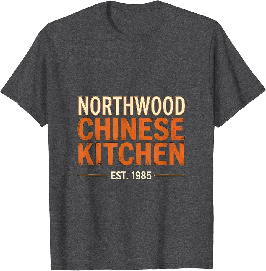 Men's Northwood Chinese Kitchen Est 1985 Funny Chinese Restaurant T-Shirt - Dark Heather Grey