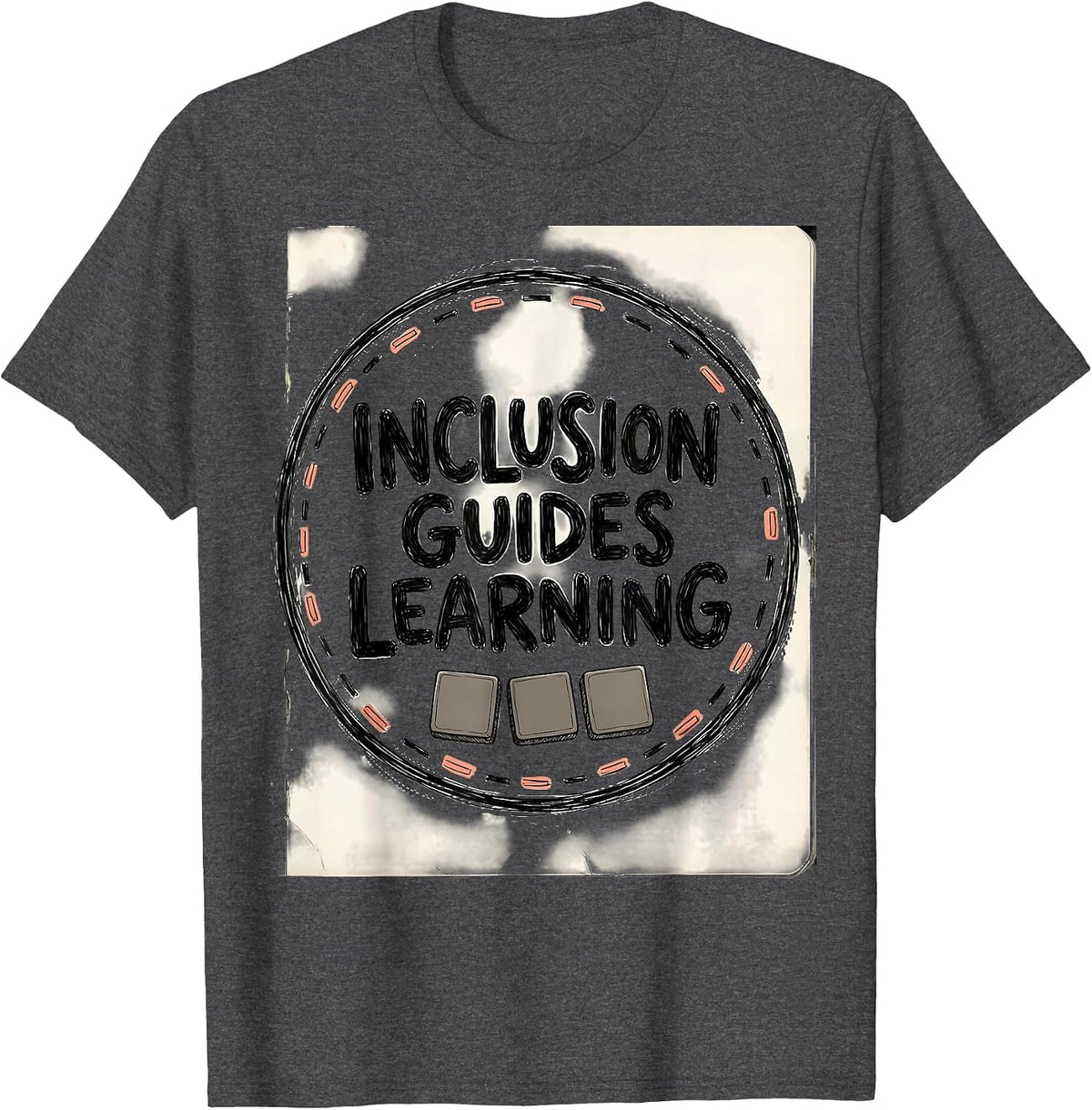 Inclusion Guides Learning Hand-Sketched Special Education T-Shirt - Dark Heather Grey