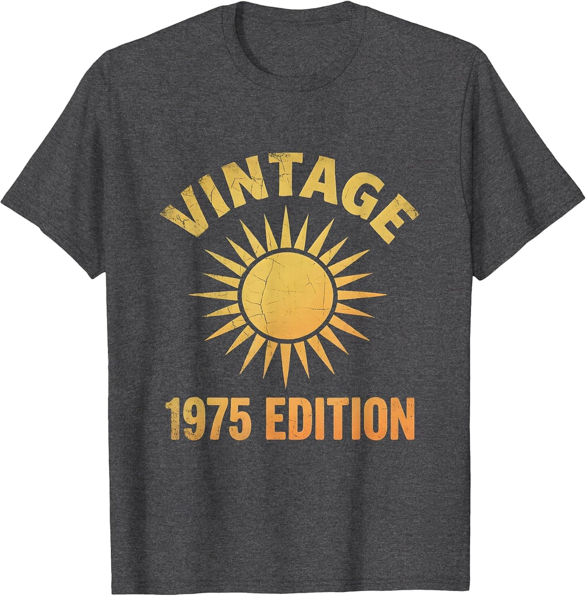 Vintage 1975 Edition Classic Birthday Design T-Shirt - Dark Heather Grey